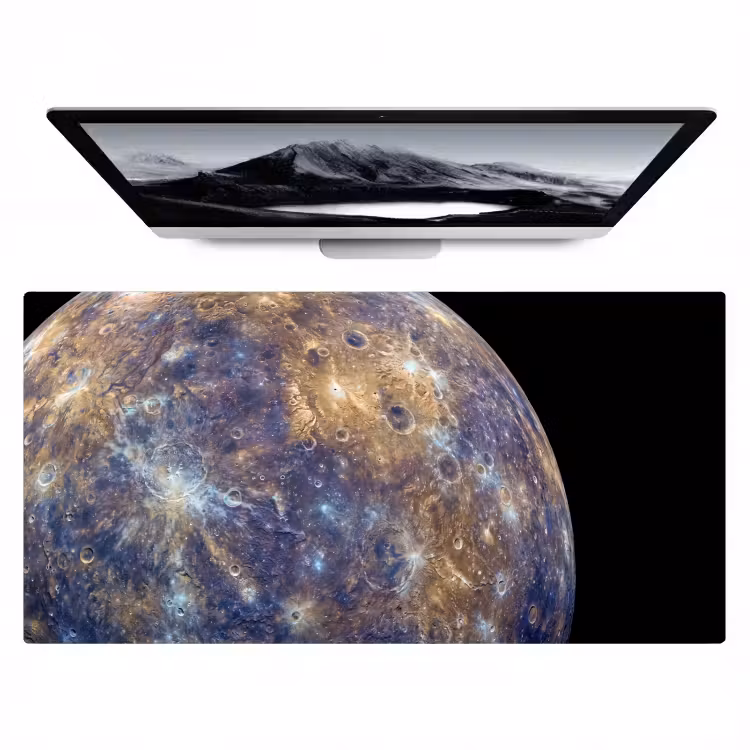 Desk Mat - Planet - Craters - Space - Planeet - Kraters - Ruimte Muismat XXL klein