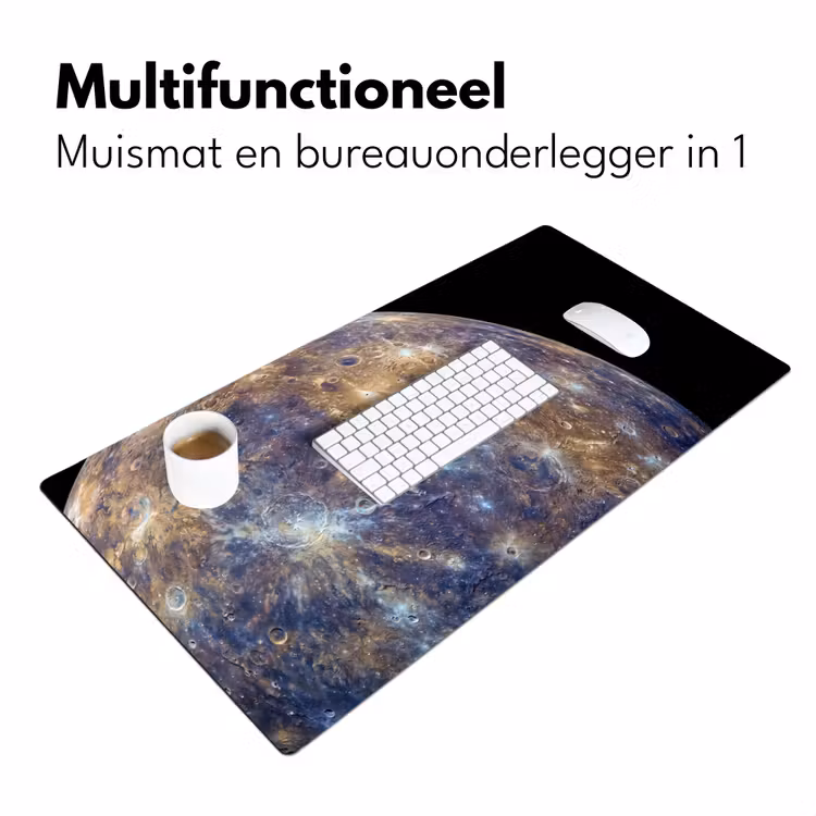 Desk Mat - Planet - Craters - Space - Planeet - Kraters - Ruimte Muismat XXL klein