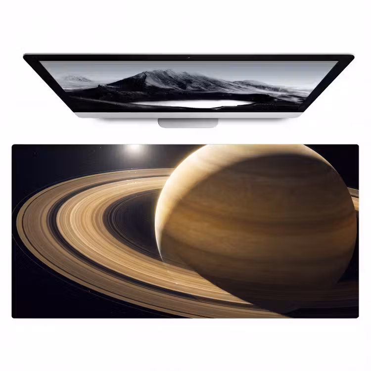 Desk Mat - Planet - Rings - Space - Planeet - Ringen - Ruimte Muismat XXL klein