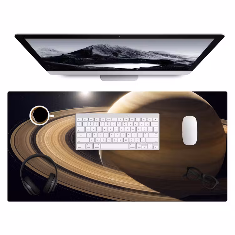 Desk Mat - Planet - Rings - Space - Planeet - Ringen - Ruimte Muismat XXL klein
