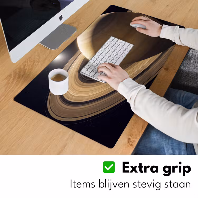 Desk Mat - Planet - Rings - Space - Planeet - Ringen - Ruimte Muismat XXL klein