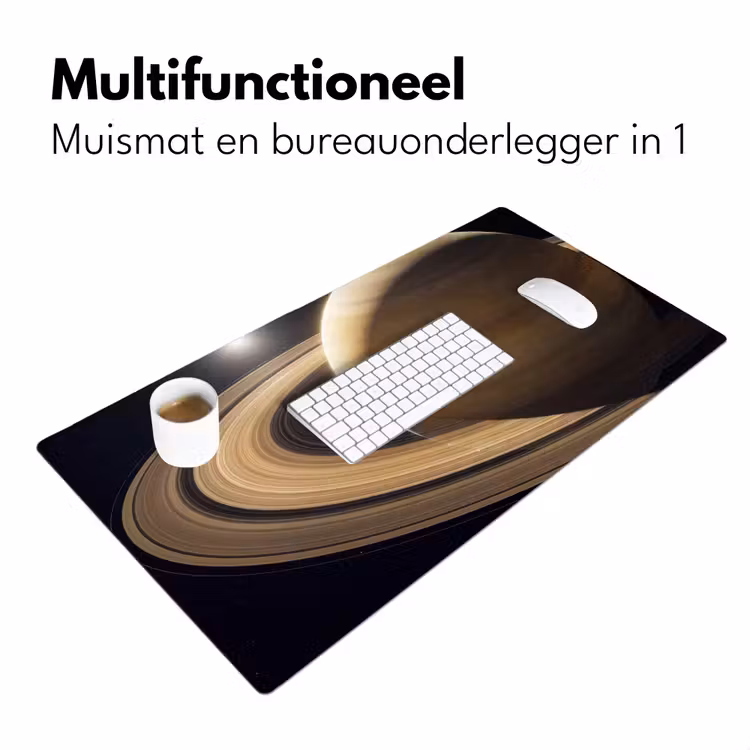Desk Mat - Planet - Rings - Space - Planeet - Ringen - Ruimte Muismat XXL klein