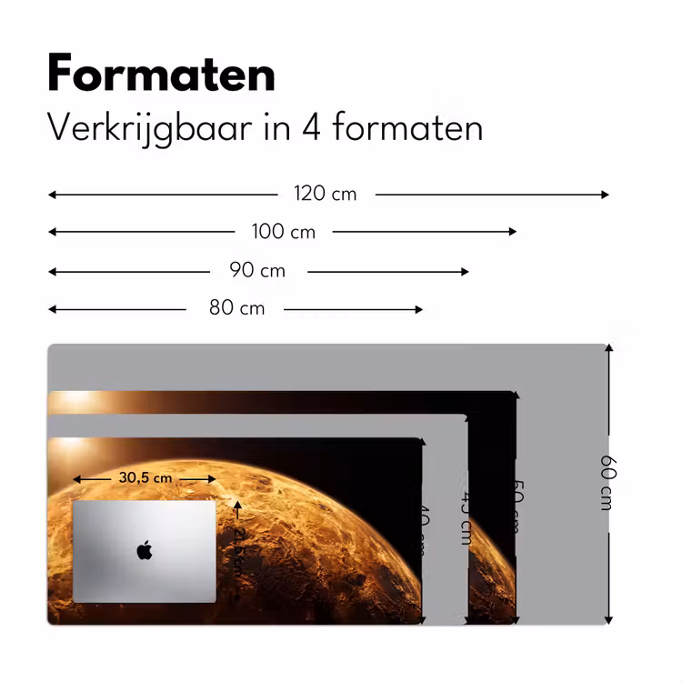 Desk Mat - Planet - Space - Orange - Planeet - Ruimte - Oranje Muismat XXL klein