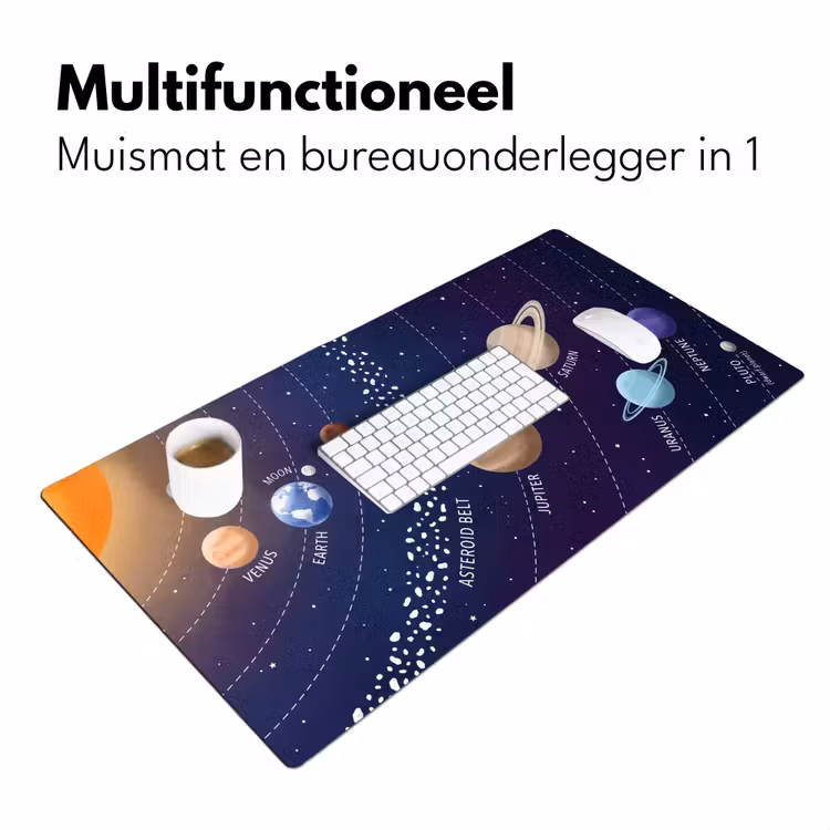 Planetenstelsel - Ruimte - Illustratie Muismat XXL klein -sfeer4