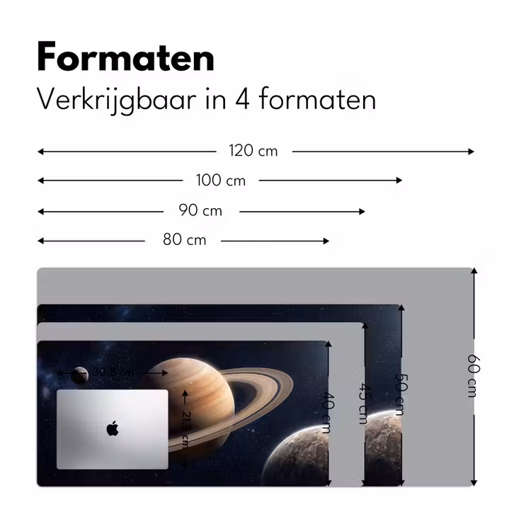 Planeten - Saturnus - Ruimte Muismat XXL klein -sfeer5