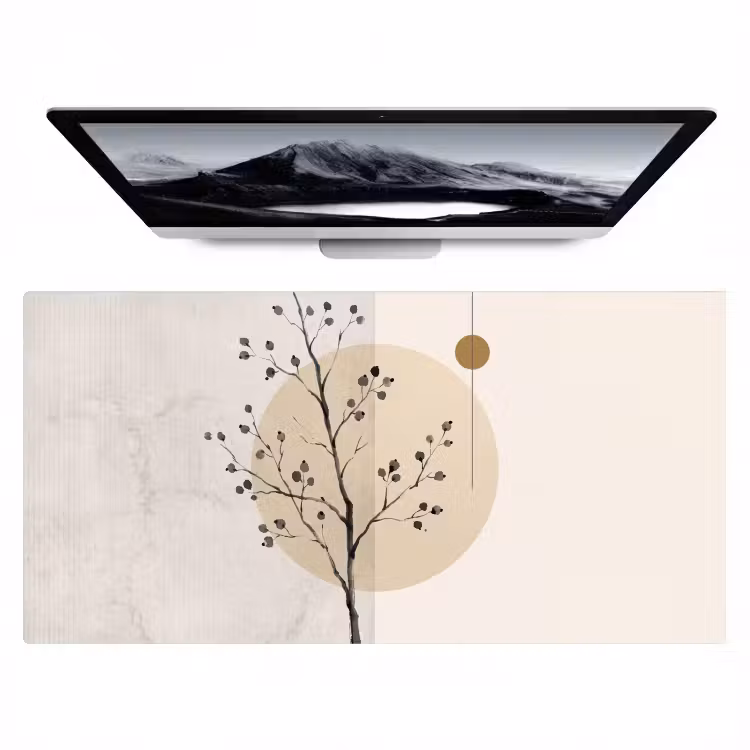 Desk Mat - Plant - Abstract - Beige - Plant - Abstract - Beige Muismat XXL klein