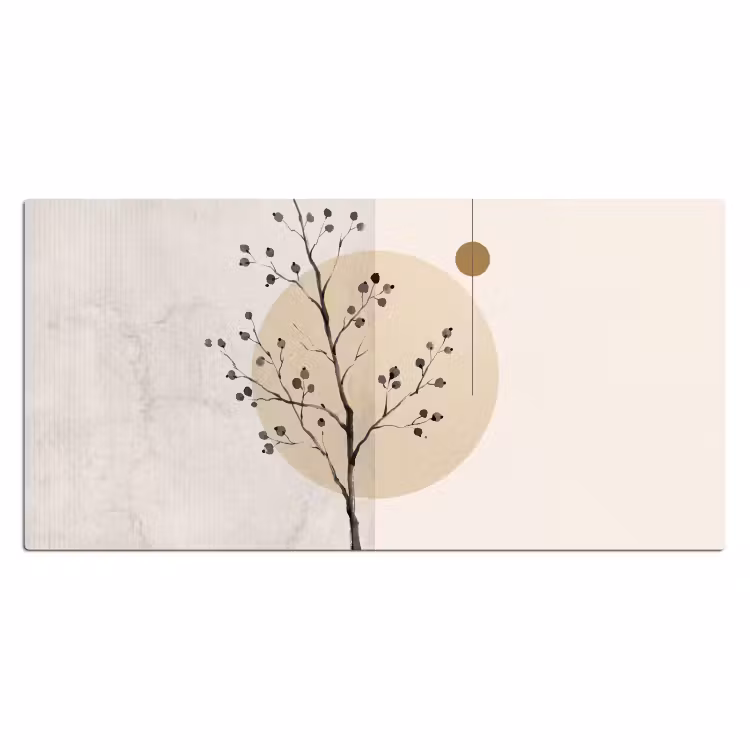 Desk Mat - Plant - Abstract - Beige - Plant - Abstract - Beige Muismat XXL klein