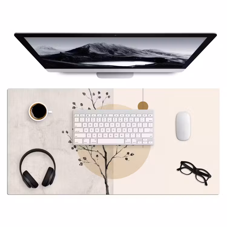 Desk Mat - Plant - Abstract - Beige - Plant - Abstract - Beige Muismat XXL klein