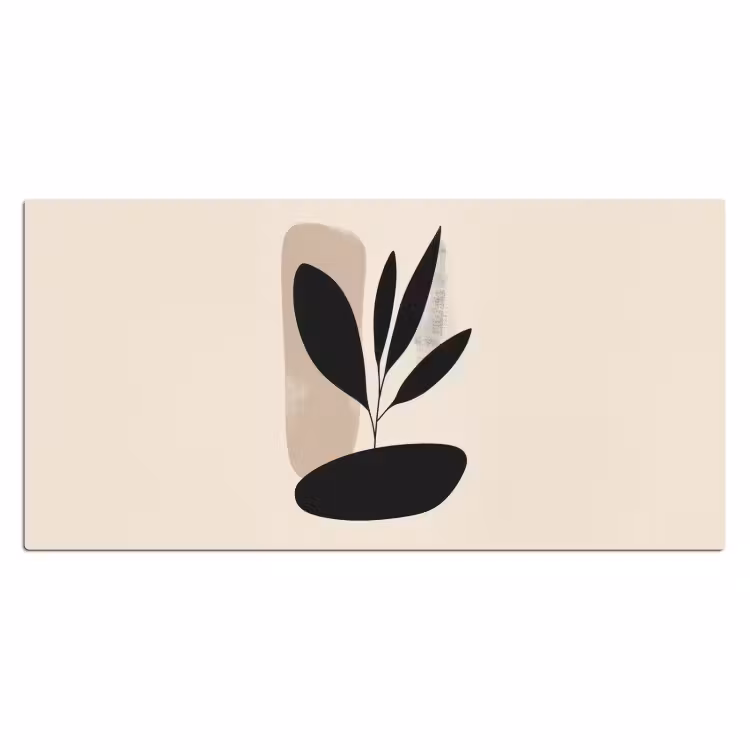 Plant - Beige - Japandi Muismat XXL klein -3d_leeg