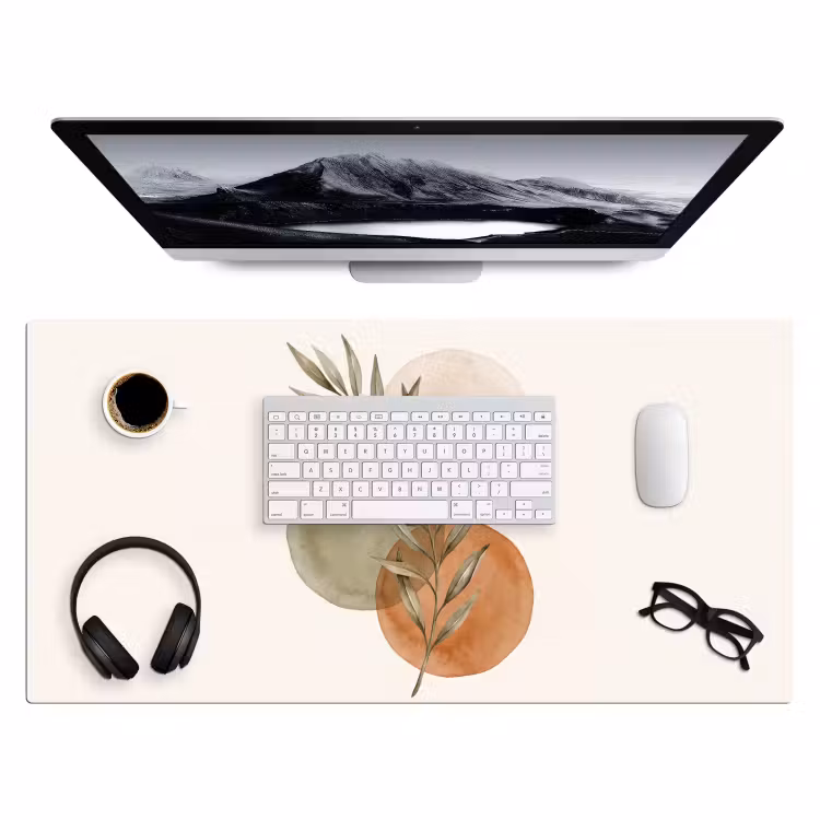 Desk Mat - Plant - Circles - Abstract - Plant - Cirkels - Abstract Muismat XXL klein