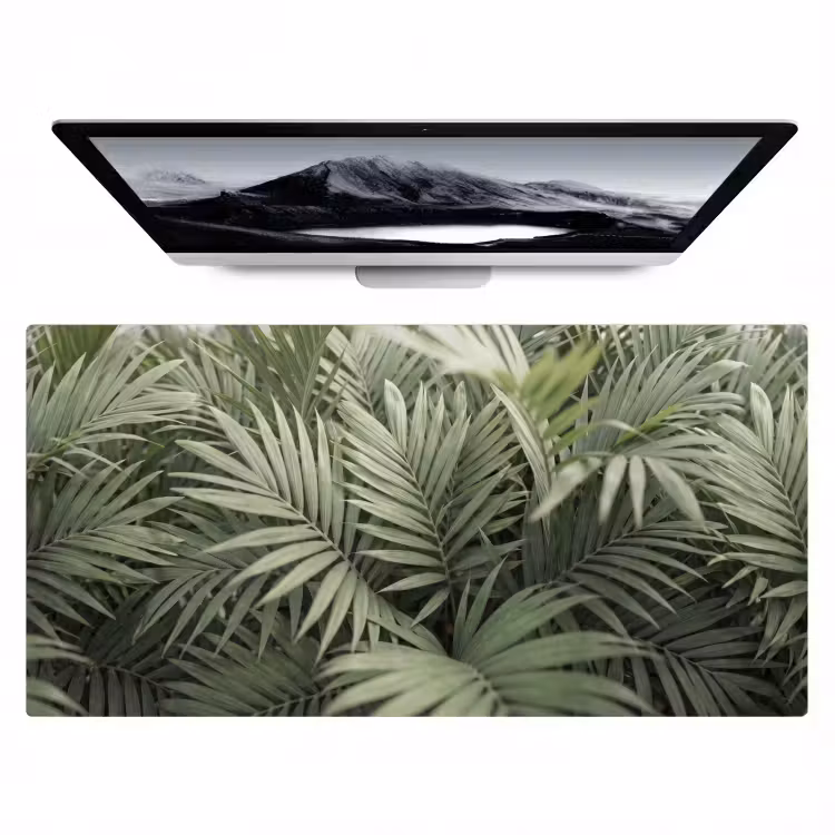 Plant - Palmbladeren - Natuur - Groen Muismat XXL klein -zzz3d