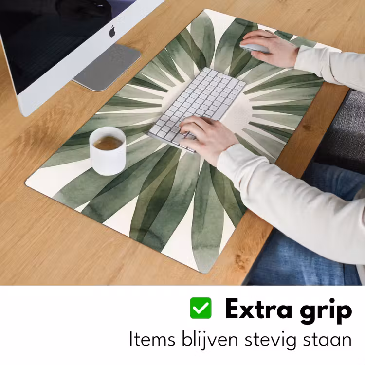 Planten - Abstract - Waterverf - Groen - Natuur Muismat XXL klein -sfeer3
