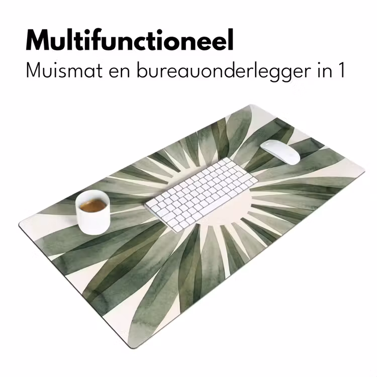 Planten - Abstract - Waterverf - Groen - Natuur Muismat XXL klein -sfeer4