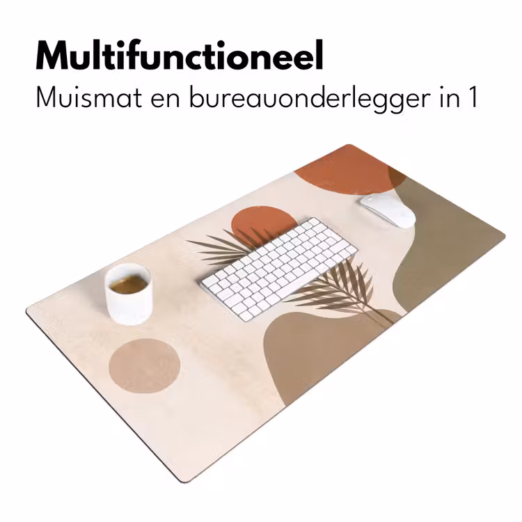 Planten - Bladeren - Abstract - Modern - Beige Muismat XXL klein -sfeer4