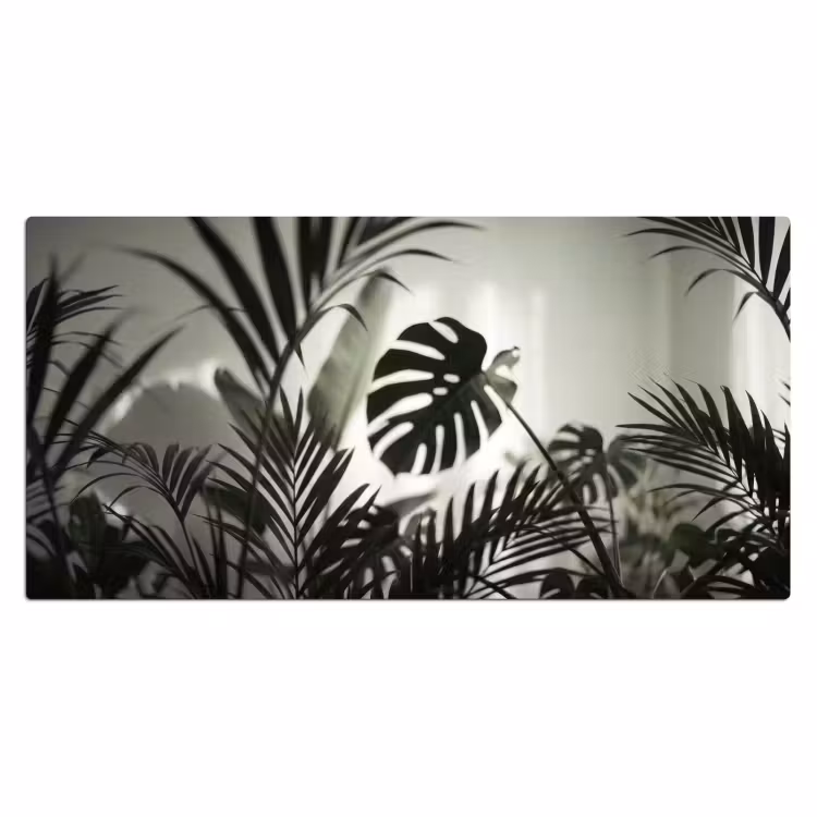 Planten - Bladeren - Natuur - Minimalistisch - Groen Muismat XXL klein -3d_leeg