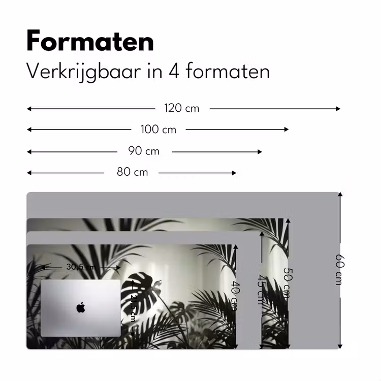 Planten - Bladeren - Natuur - Minimalistisch - Groen Muismat XXL klein -sfeer5