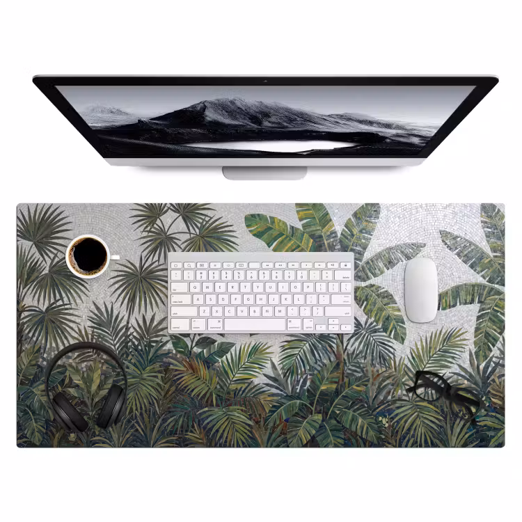 Planten - Tropisch - Mozaïek - Groen - Natuur Muismat XXL klein -3d