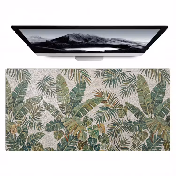 Planten - Tropisch - Mozaïek - Natuur - Groen Muismat XXL klein -zzz3d