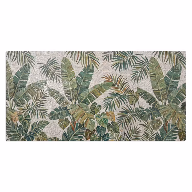 Planten - Tropisch - Mozaïek - Natuur - Groen Muismat XXL klein -3d_leeg