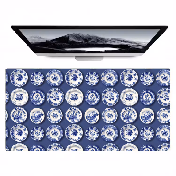 Borden - Floraal - Blauw Muismat XXL klein 681 -zzz3d