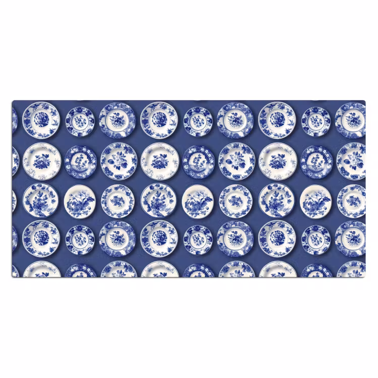 Borden - Floraal - Blauw Muismat XXL klein 681 -3d_leeg
