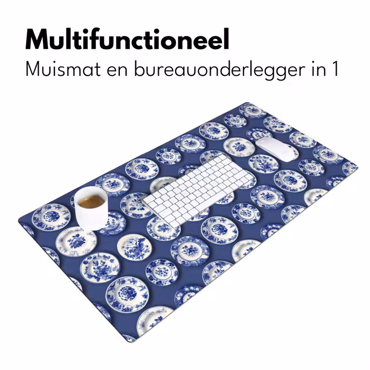 Borden - Floraal - Blauw Muismat XXL klein 681 -sfeer4