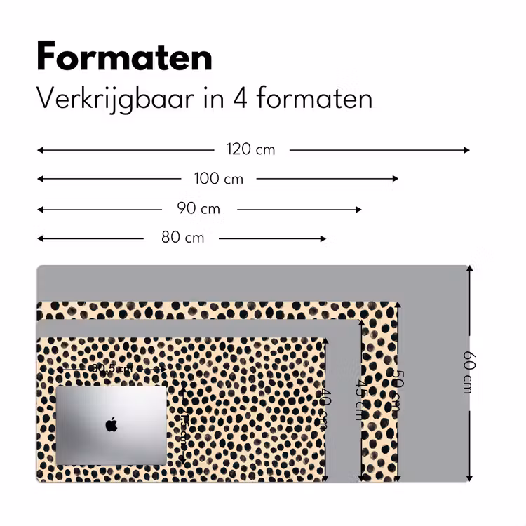 Stippen - Patroon - Zwart Muismat XXL klein 681 -sfeer5