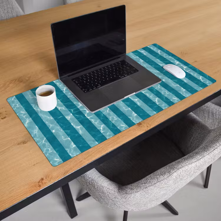 Zwembad - Strepen - Groen Muismat XXL klein 681 -sfeer1