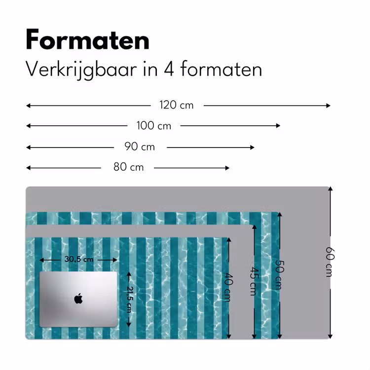 Zwembad - Strepen - Groen Muismat XXL klein 681 -sfeer5