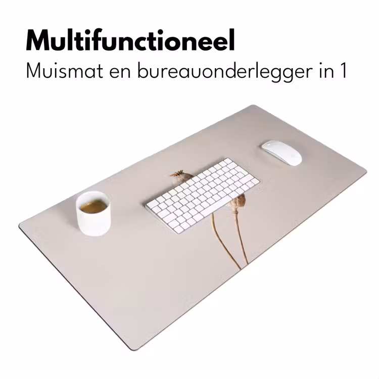 Papaverbollen - Droogbloemen - Minimalistisch - Beige - Rustig Muismat XXL klein -sfeer4