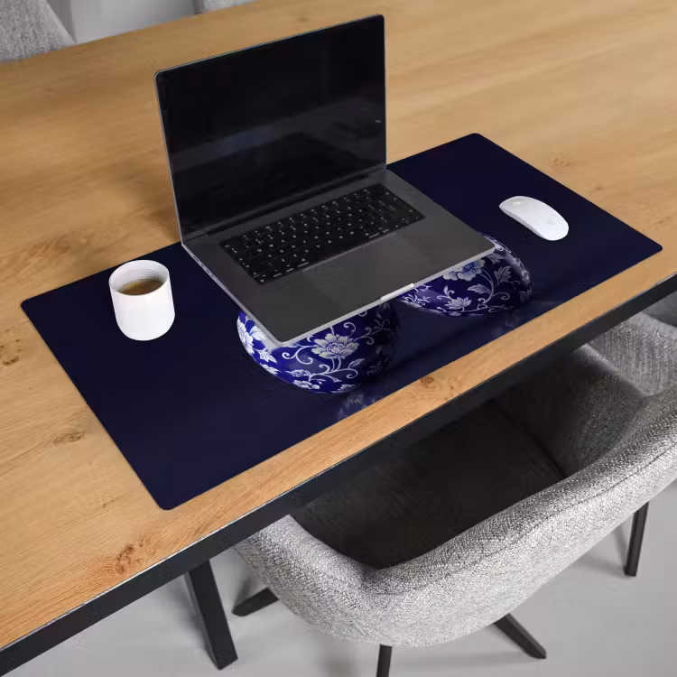 Porselein- Kersen - Delfts - Blauw Muismat XXL klein -sfeer1