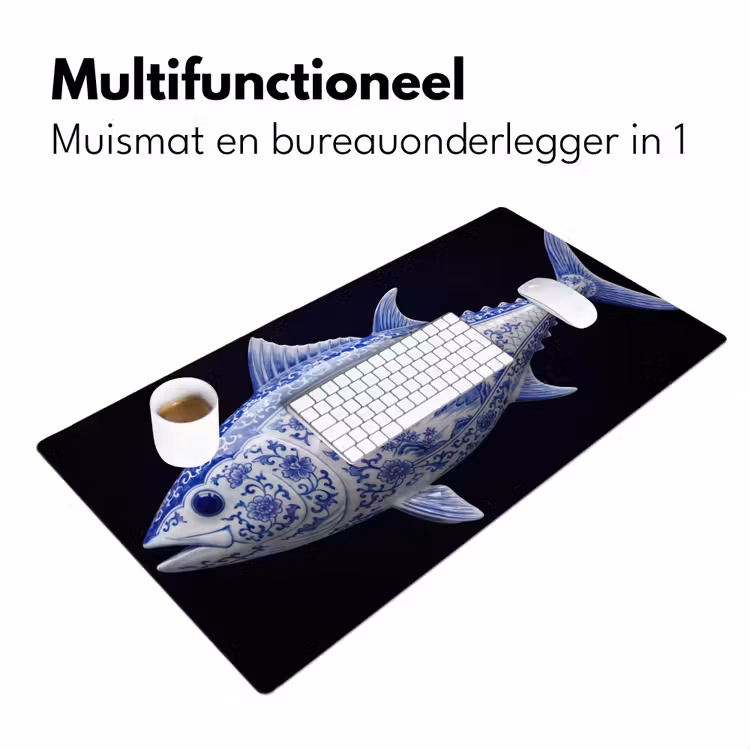 Porselein - Tonijn - Delfts - Blauw Muismat XXL klein -sfeer4
