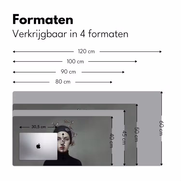 Portret - Vogels - Zwart Muismat XXL klein -sfeer5