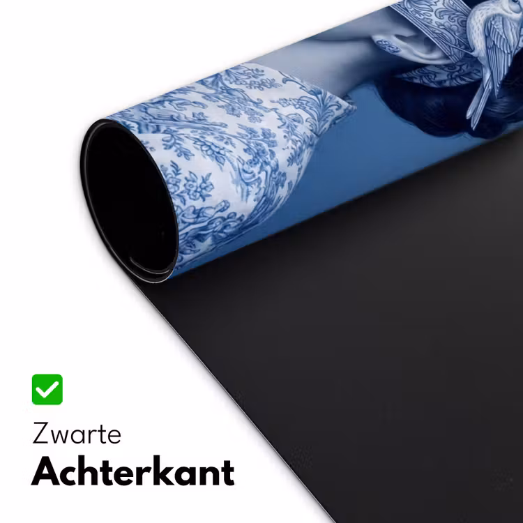 Portret - Klassiek - Wit - Blauw Muismat XXL klein -sfeer2
