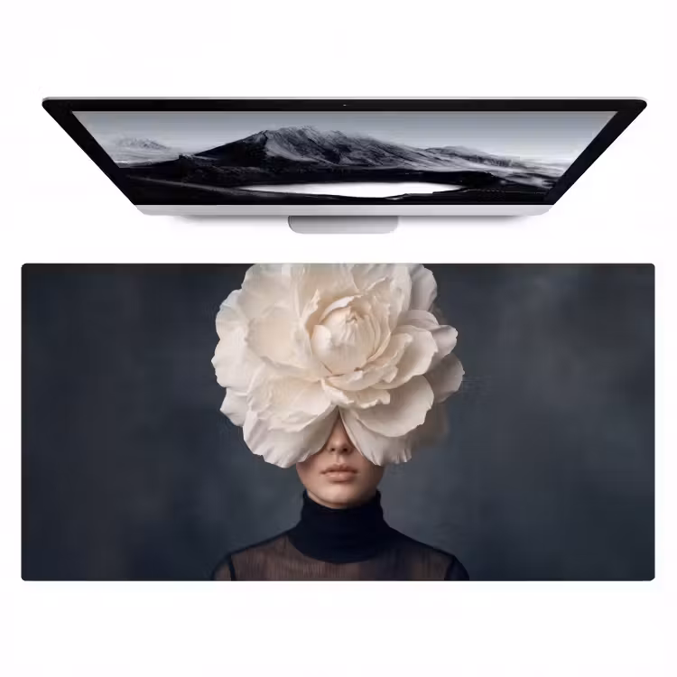Portret - Mysterieus - Wit Muismat XXL klein -zzz3d