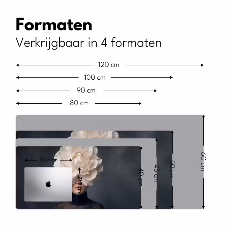 Portret - Mysterieus - Wit Muismat XXL klein -sfeer5