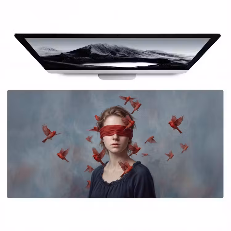 Portret - Krachtig - Rood Muismat XXL klein -zzz3d