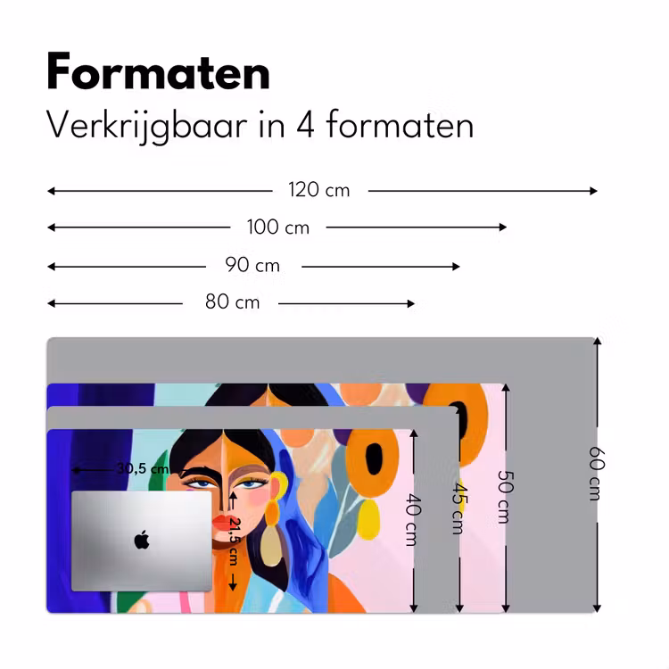 Portret - Vrouw - Modern Muismat XXL klein -sfeer5