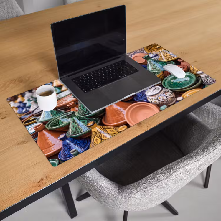 Desk Mat - Pottery - Colorful - Pattern - Aardewerk - Kleurrijk - Patroon Muismat XXL klein