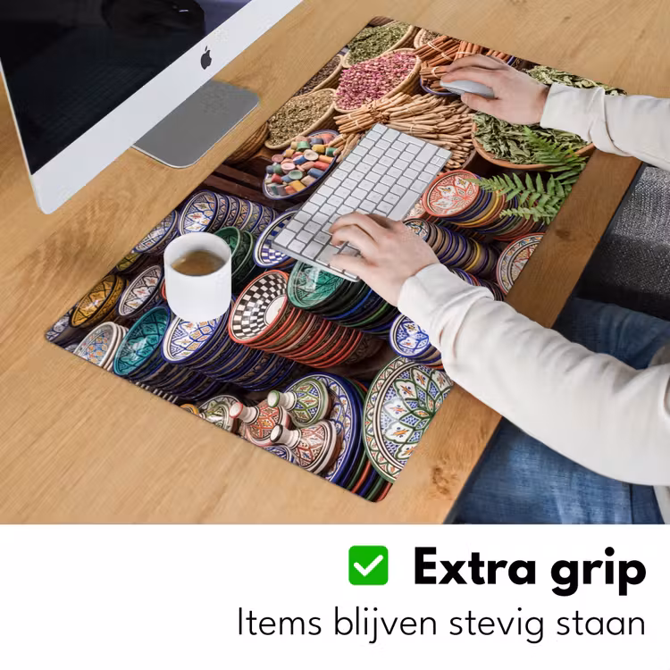 Desk Mat - Pottery - Oriental - Colorful - Aardewerk - Oosters - Kleurrijk Muismat XXL klein