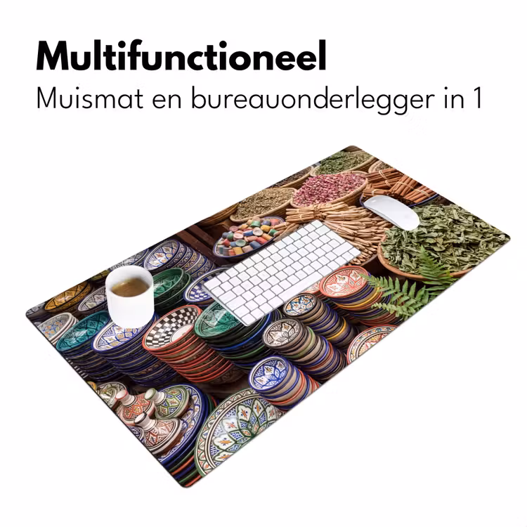 Desk Mat - Pottery - Oriental - Colorful - Aardewerk - Oosters - Kleurrijk Muismat XXL klein
