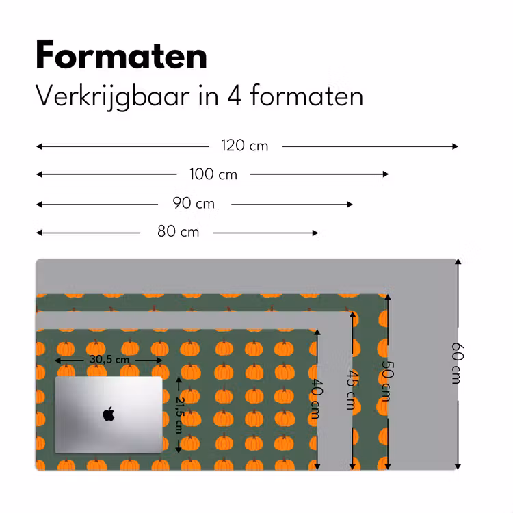 Pompoen - Patroon - Oranje Muismat XXL klein 681 -sfeer5