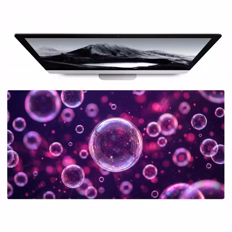 Paars - Bubbels - Schuim Muismat XXL klein -zzz3d