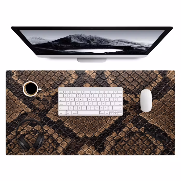 Python - Schubben - Brons Muismat XXL klein -3d