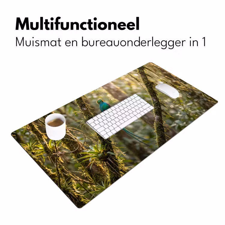 Quetzal - Jungle - Natuur - Groen Muismat XXL klein -sfeer4