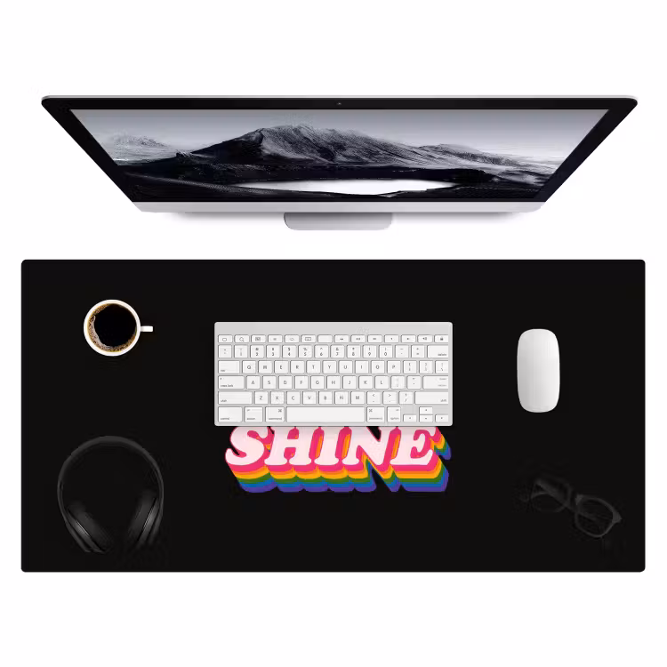 Quote - Regenboog - Roze - Zwart Muismat XXL klein -3d