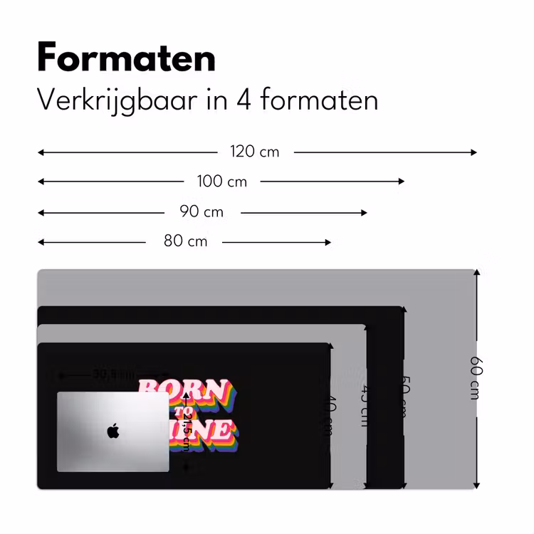 Quote - Regenboog - Roze - Zwart Muismat XXL klein -sfeer5
