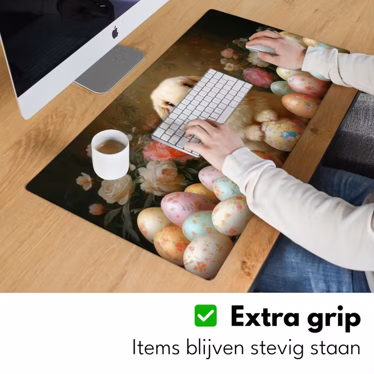 Konijn - Paaseieren - Stilleven Muismat XXL klein -sfeer3