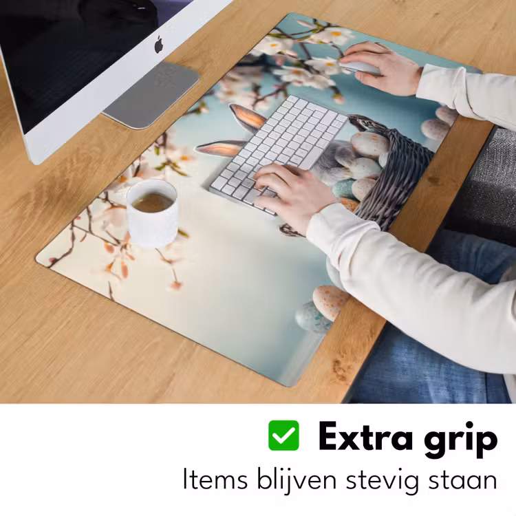 Konijn - Eieren - Mand Muismat XXL klein -sfeer3