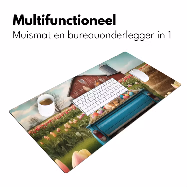 Konijn - Boerderij - Eieren Muismat XXL klein -sfeer4